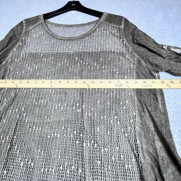 Seduzione Blouse Tunic Size One Size Brown Italy to Wear Layered 3/4 Sleeve - Picture 6 of 11